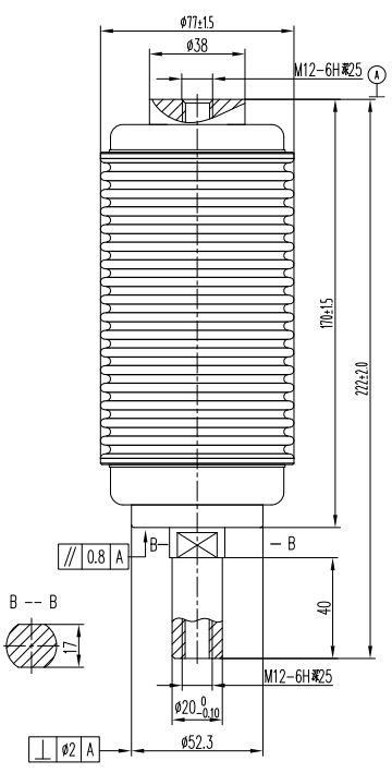 TF314Q負荷開(kāi)關(guān)用真空滅弧室結構圖