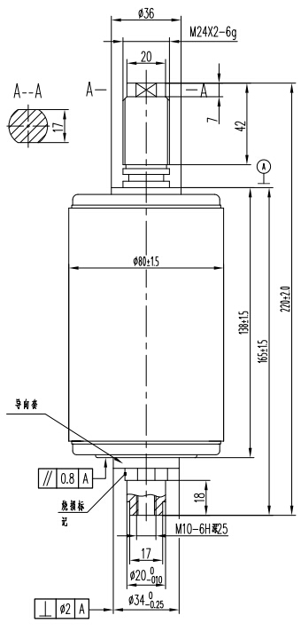 TD314B戶(hù)外斷路器用真空滅弧室結構圖